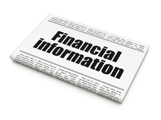 Finance concept: newspaper headline Financial Information on White background, 3D rendering