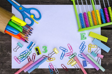 School supplies on the table