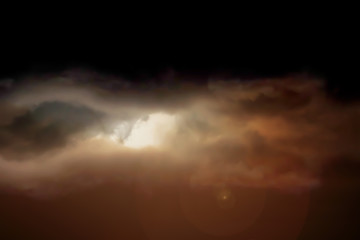 Abstract blur backgrounds of storm clouds and heavy rain storm on twilight tropical sky.