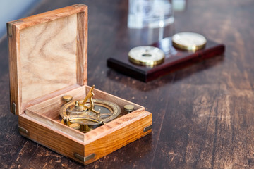 Sailing Compass on display.