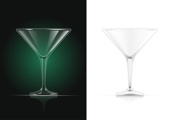 Martini glass. Cocktail goblet. Classic drink utensil. EPS10