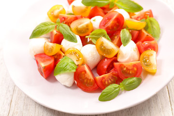 tomato, mozzarella and basil