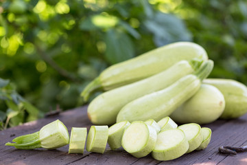 marrow on a wooden background