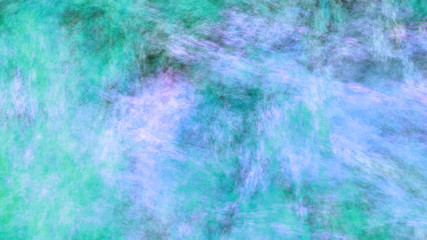 Abstract painted texture. Chaotic blue, green and violet strokes. Fractal background. Fantasy digital art. 3D rendering.