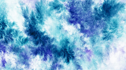 Abstract painted texture. Chaotic blue strokes. Fractal background. Fantasy digital art. 3D rendering.