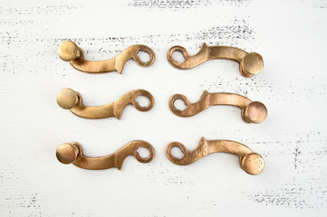 Vintage bronze door handles
