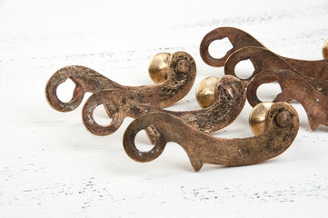 Vintage bronze door handles