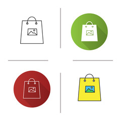 Printing on shopping bags icon