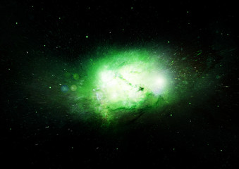 Fototapeta premium Stars, dust and gas nebula in a far galaxy