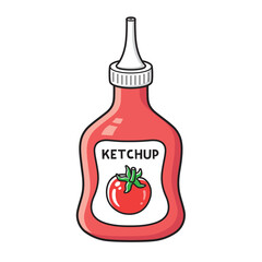 Tomato ketchup bottle isolated. - obrazy, fototapety, plakaty