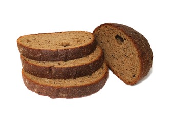 Sliced bread slices isolated on white background.