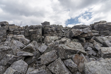 Huge stone formation on a hilltop 