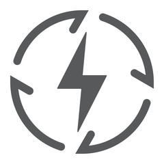 Renewable Energy glyph icon, ecology and energy, electricity sign, vector graphics, a solid pattern on a white background, eps 10.