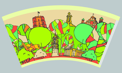 Vector template paper cup for hot drink