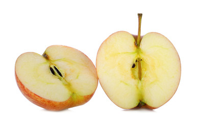 Apple slice on white background