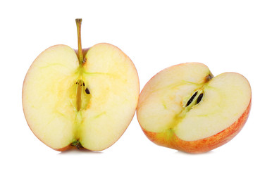 Apple slice on white background