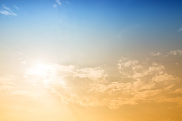 Blue sky in sunset
