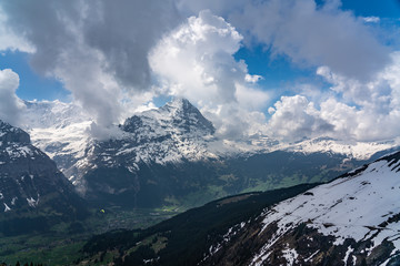 Switzerland, panoramic view from First to Eiger