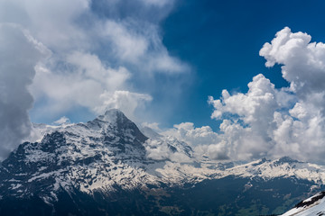 Switzerland, panoramic view from First to Eiger