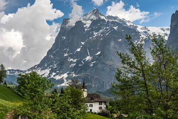 Fototapeta na wymiar Switzerland, view from First to Wetterhorn