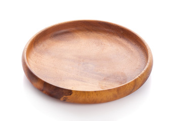 wood plate on white background