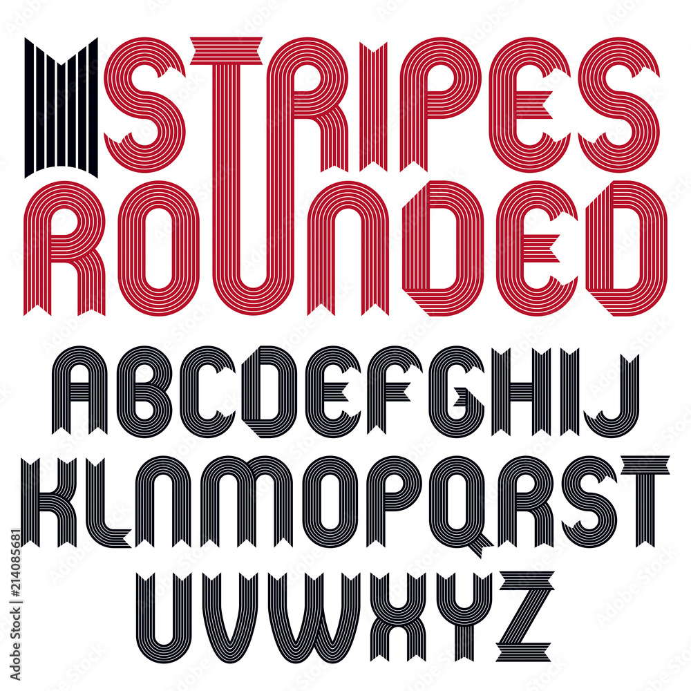 Poster set of trendy vector capital alphabet letters isolated. geometric bold type font, script from a to z