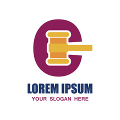 law firm logo with C alphabet and text space for your slogan / tagline, vector illustration