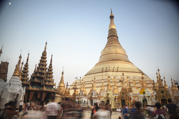 The Shwedagan Paya is one of Mynamar's most important sites adorned with 27 metric tons of gold leaf, thousands of gems and a 70+ karat diamond up top.