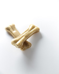 dog food bones isolated on white