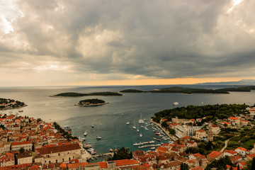 Travel photo from an amazing city on Island Hvar, Croatia. A beautiful view at Paklinski Island in...