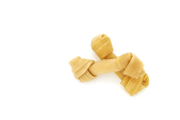 Close up of artificial bone treat for dog