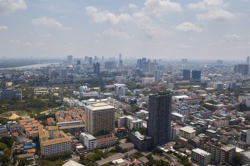 Fototapeta na wymiar Blurred Cityscapes in Bangkok, Thailand
