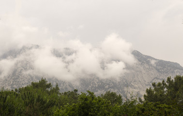 View on high mountains in Kemer, Turkey