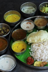 Kerala Onam Feast or Traditional South Indian VegetarianThali
