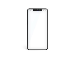 modern smartphone white display with notch