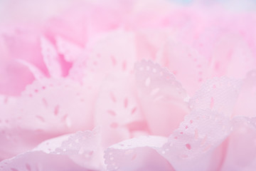 Beautiful pink decoration artificial flower in soft color and blur style for background.