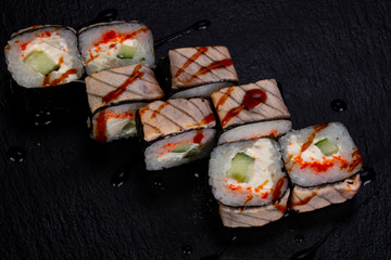 Japanese roll with salmon