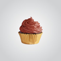 Cupcake. Chocolate cupcake vector illustration