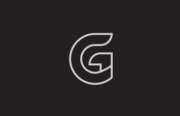 black and white alphabet letter g logo icon design
