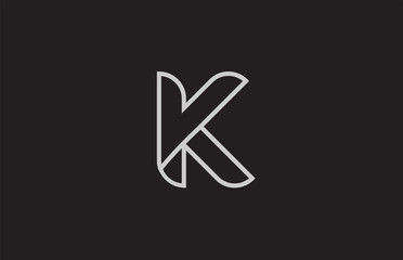 black and white alphabet letter k logo icon design