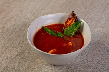 Tomato seafood soup
