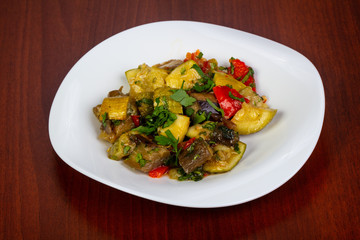 Baked vegetables salad