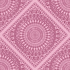 pattern with floral mandala, decorative seamless Vector illustration.
