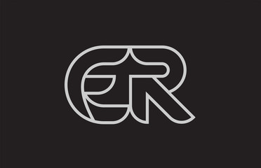 black and white alphabet letter er e r logo combination