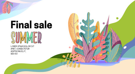 Landing Page -Summer Final Sale, leaves on the background