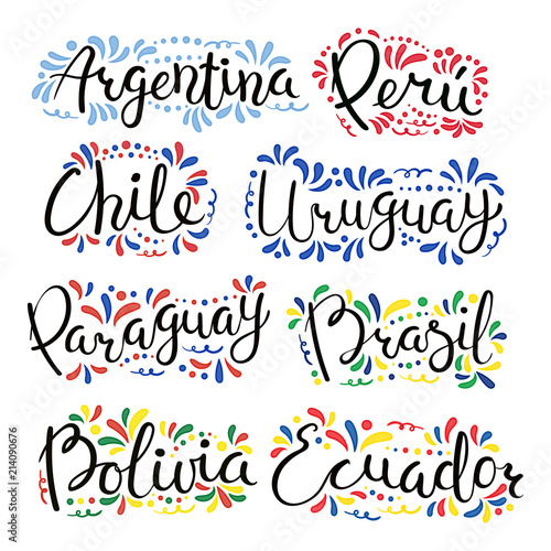Set Of Hand Written Calligraphic Lettering Quotes With Latin
