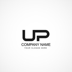 Initial Letter UP Logo Template Design