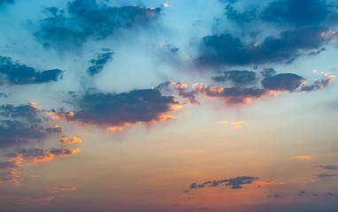 dramatic cloudscape in the twilight with sunset sunrise

