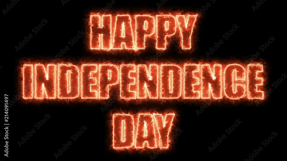 Poster happy independence day shiny bright text, 3d rendering backdrop, computer generating for holidays fe