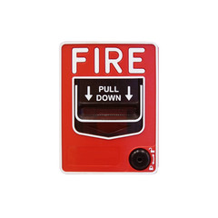 fire alarm isolate on white background with clipping path